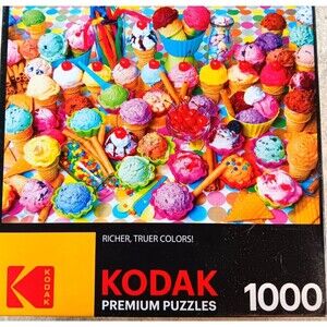 Variety of Colorful Ice Cream 1000 Piece Puzzle Vintage Kodak Premium Puzzles